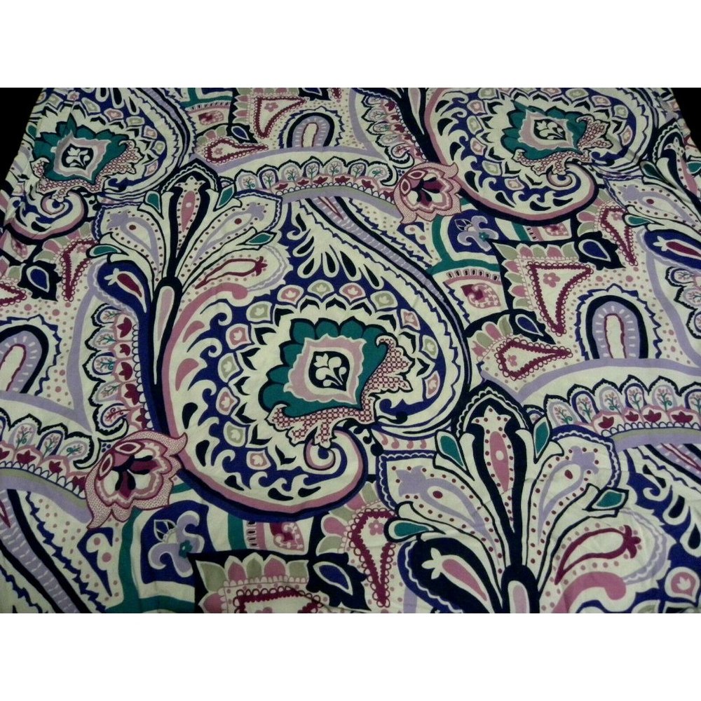 Pottery Barn Teen Dorm Vintage Paisley Warm Twin Duvet Cover Purple Medallion